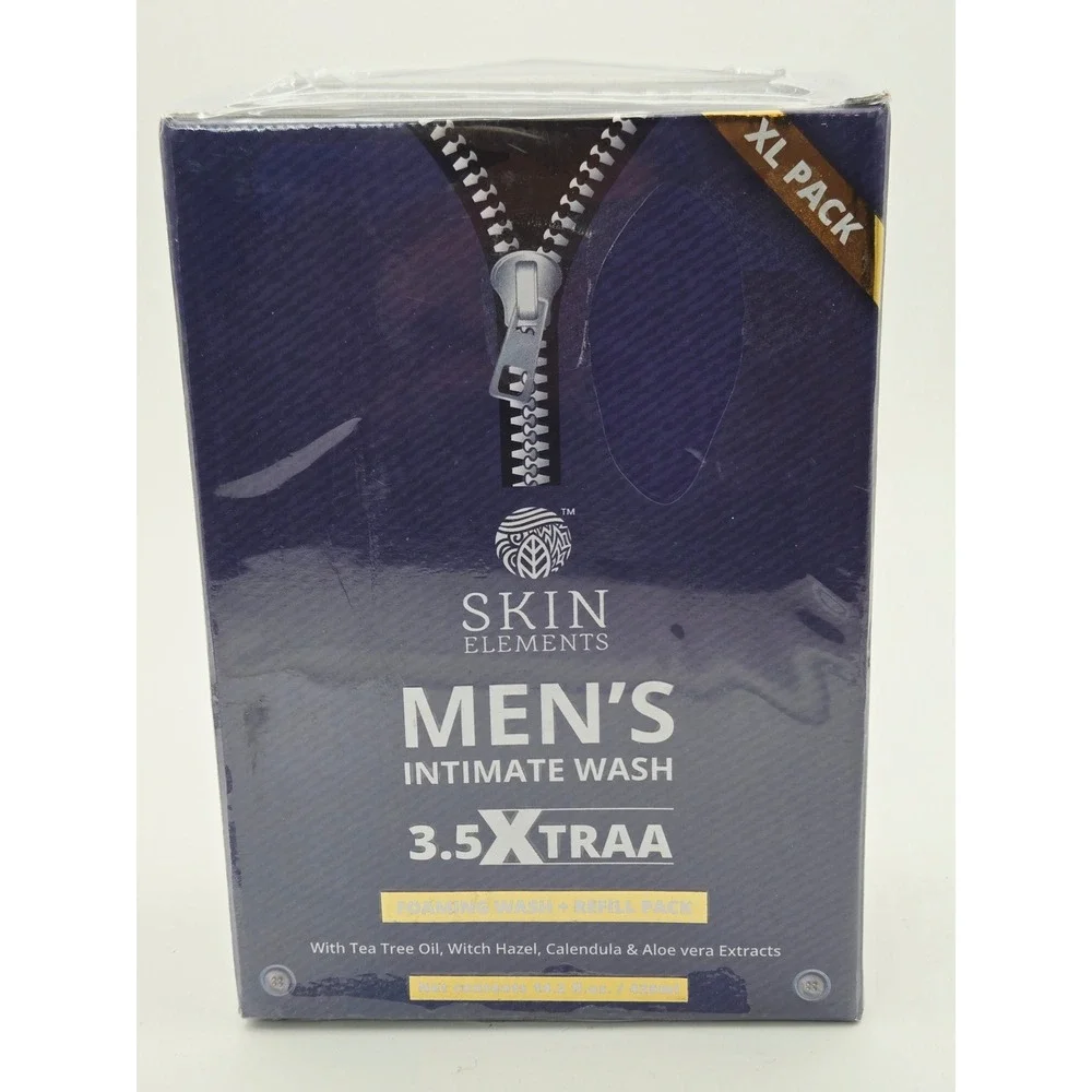 Skin Elements Mens Intimate Wash XL Pack 420ml Foaming Wash and Refill Kit New